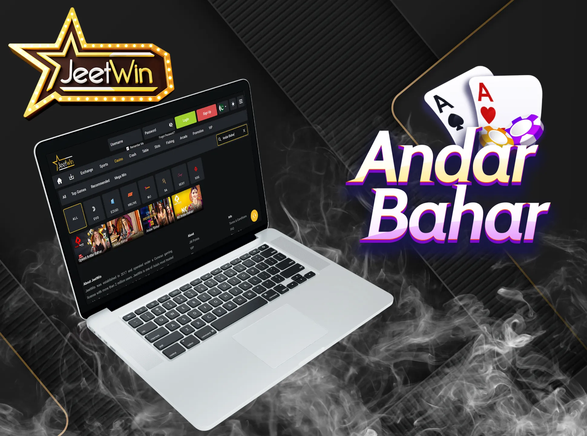 Play Andar Bahar game on JeetWin website.