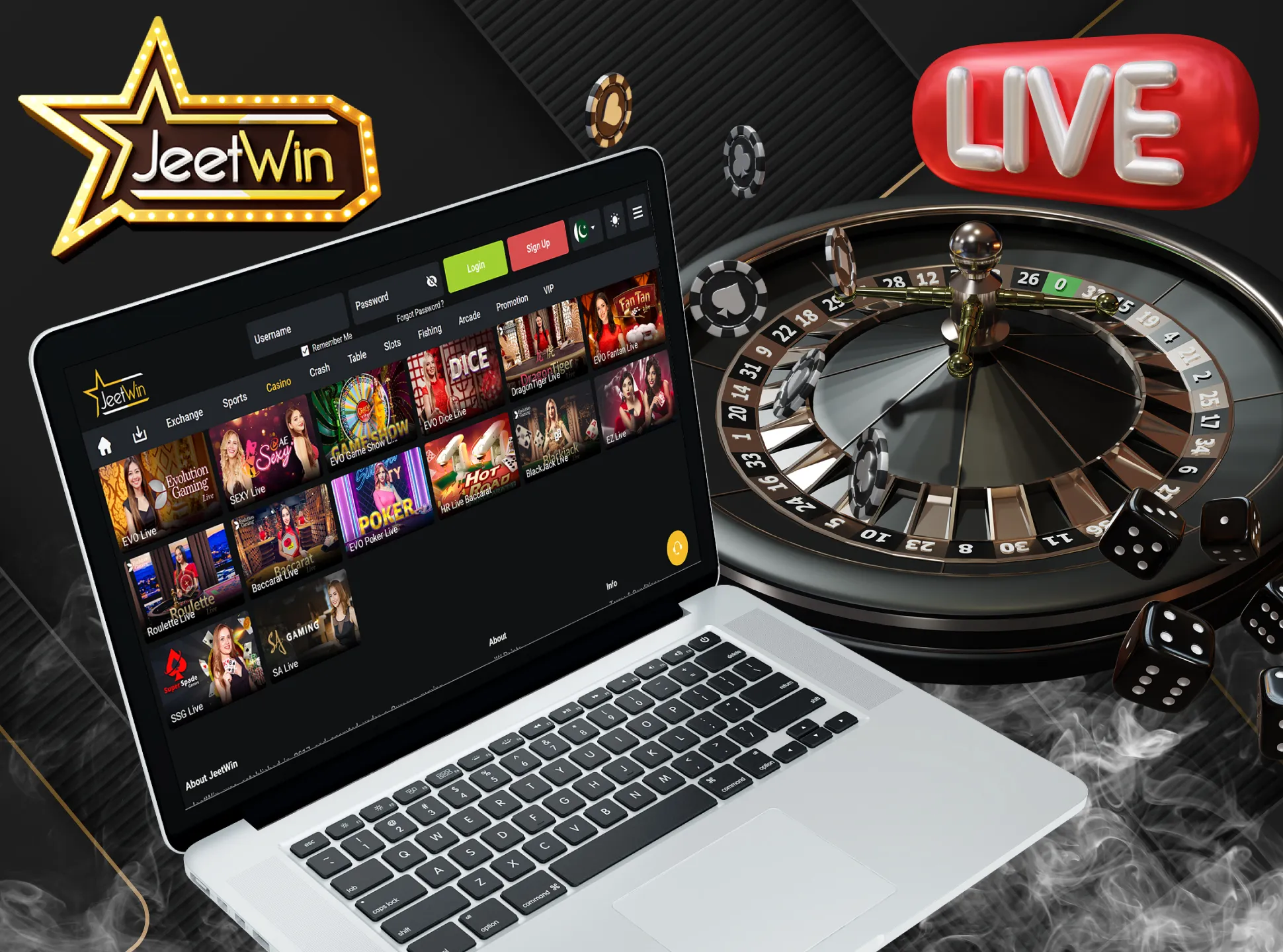 Play the most popular live casino games at JeetWin.