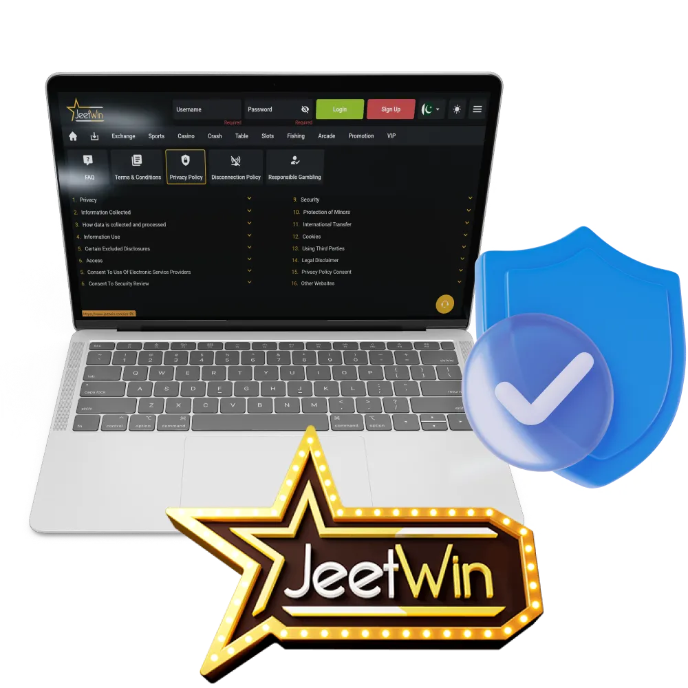 JeetWin protects all data provided by users.