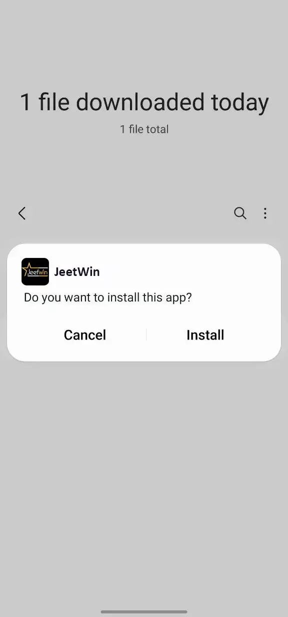 Install the JeetWin app and run it on your Android device.