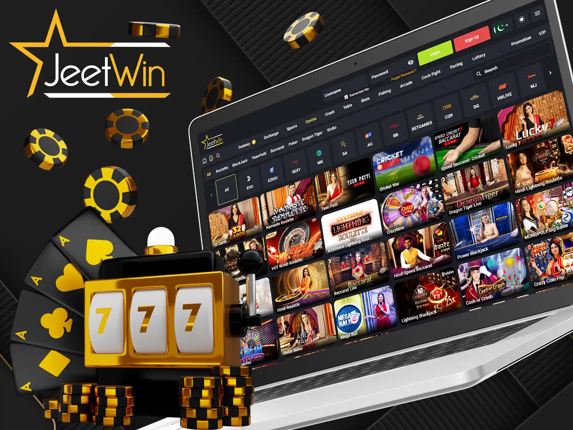 JeetWin offers an immersive experience in the world of gambling and live casinos.