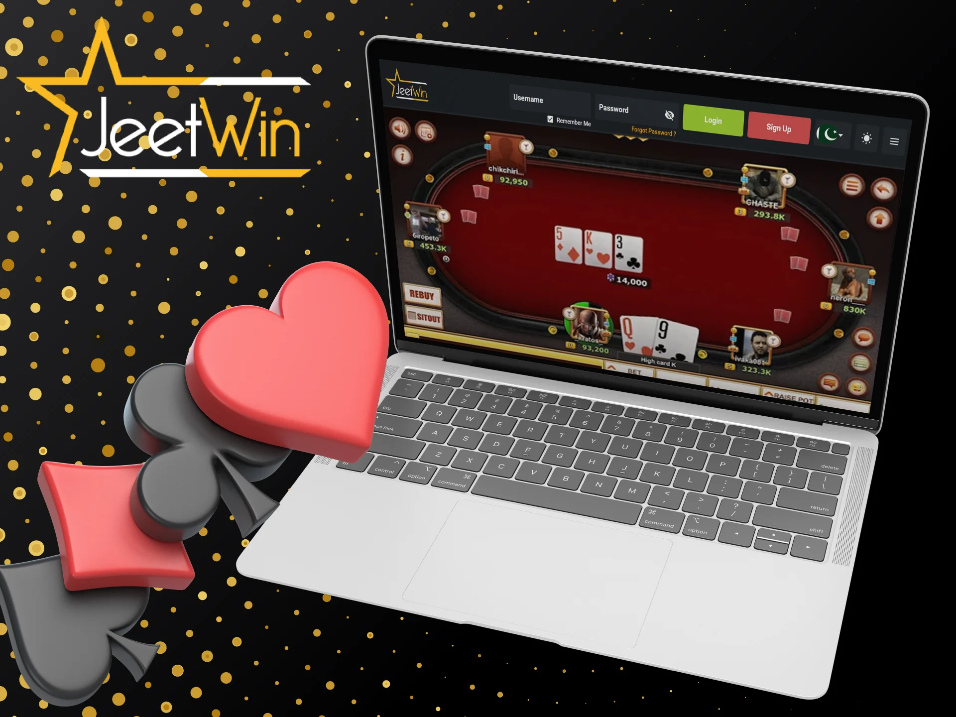 Play poker at JeetWin without risk using the demo mode.
