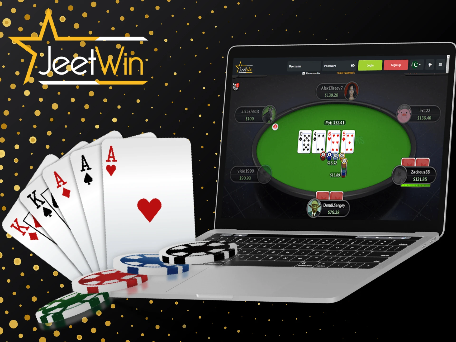 Try your luck and strategic skills playing Hold'em with JeetWin.