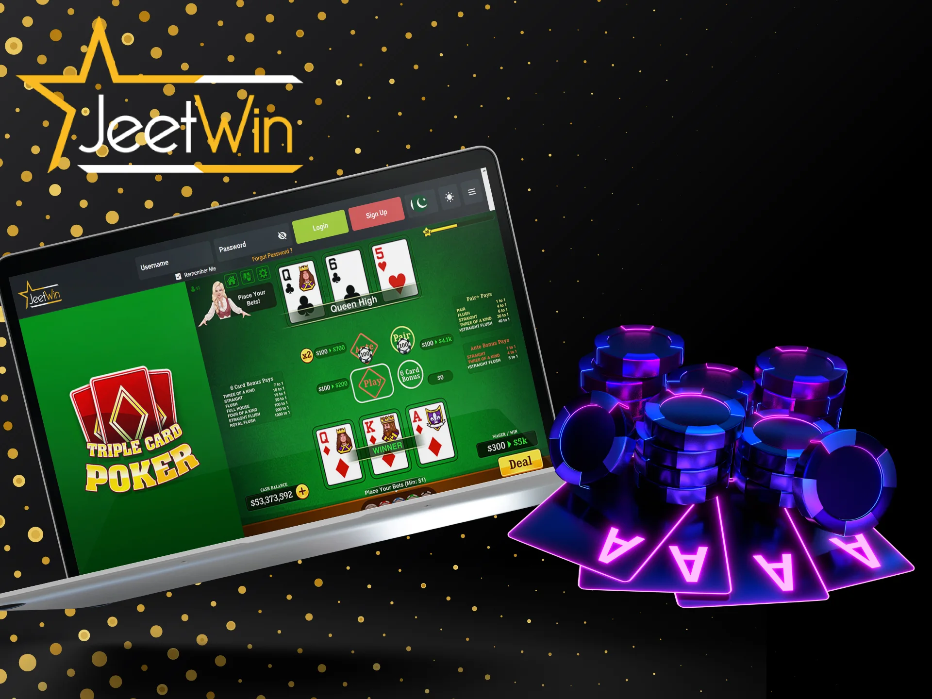Play Triple Card Poker at JeetWin and beat the dealers.