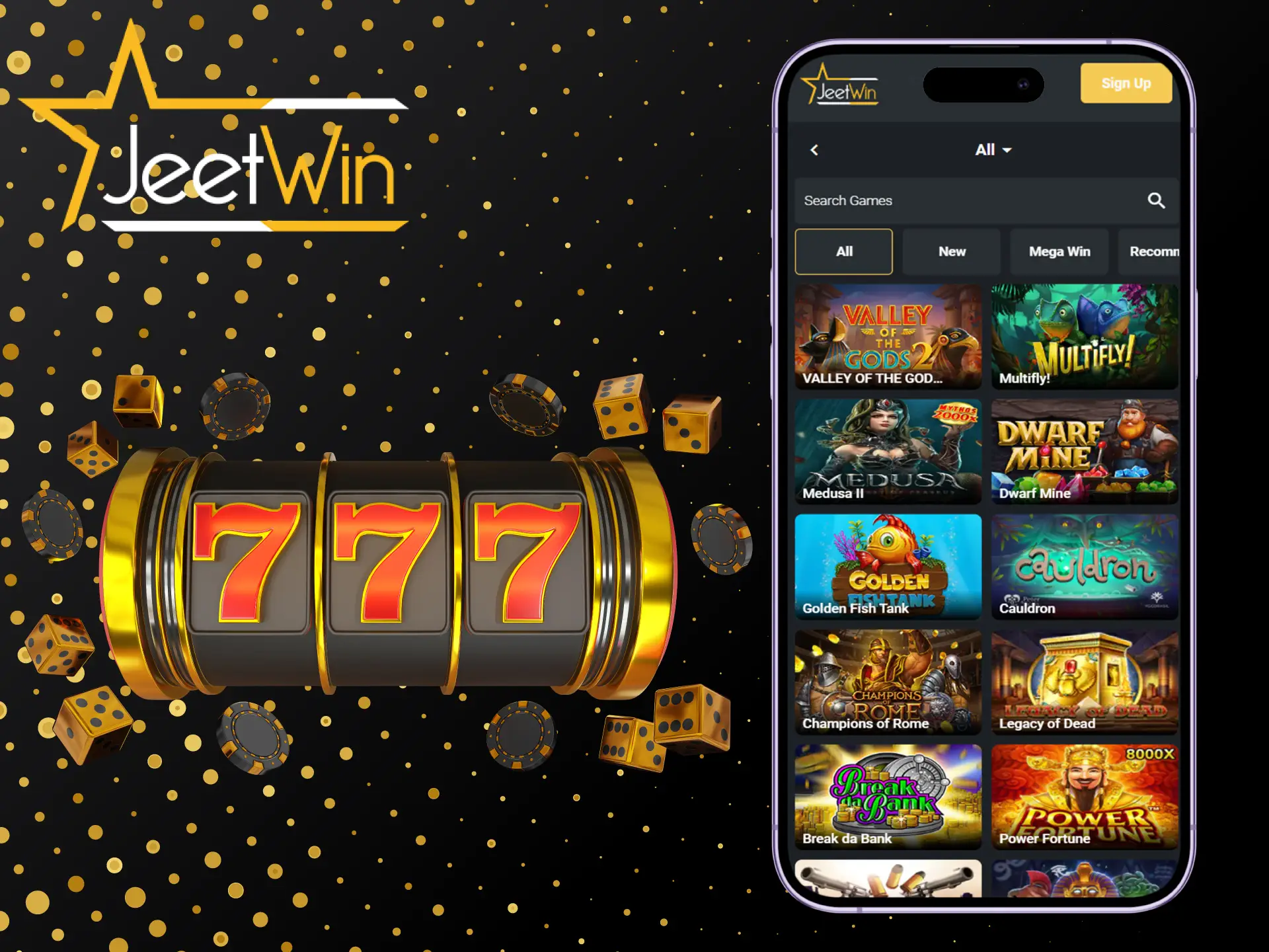 Install the JeetWin mobile app and have fun with slot games.