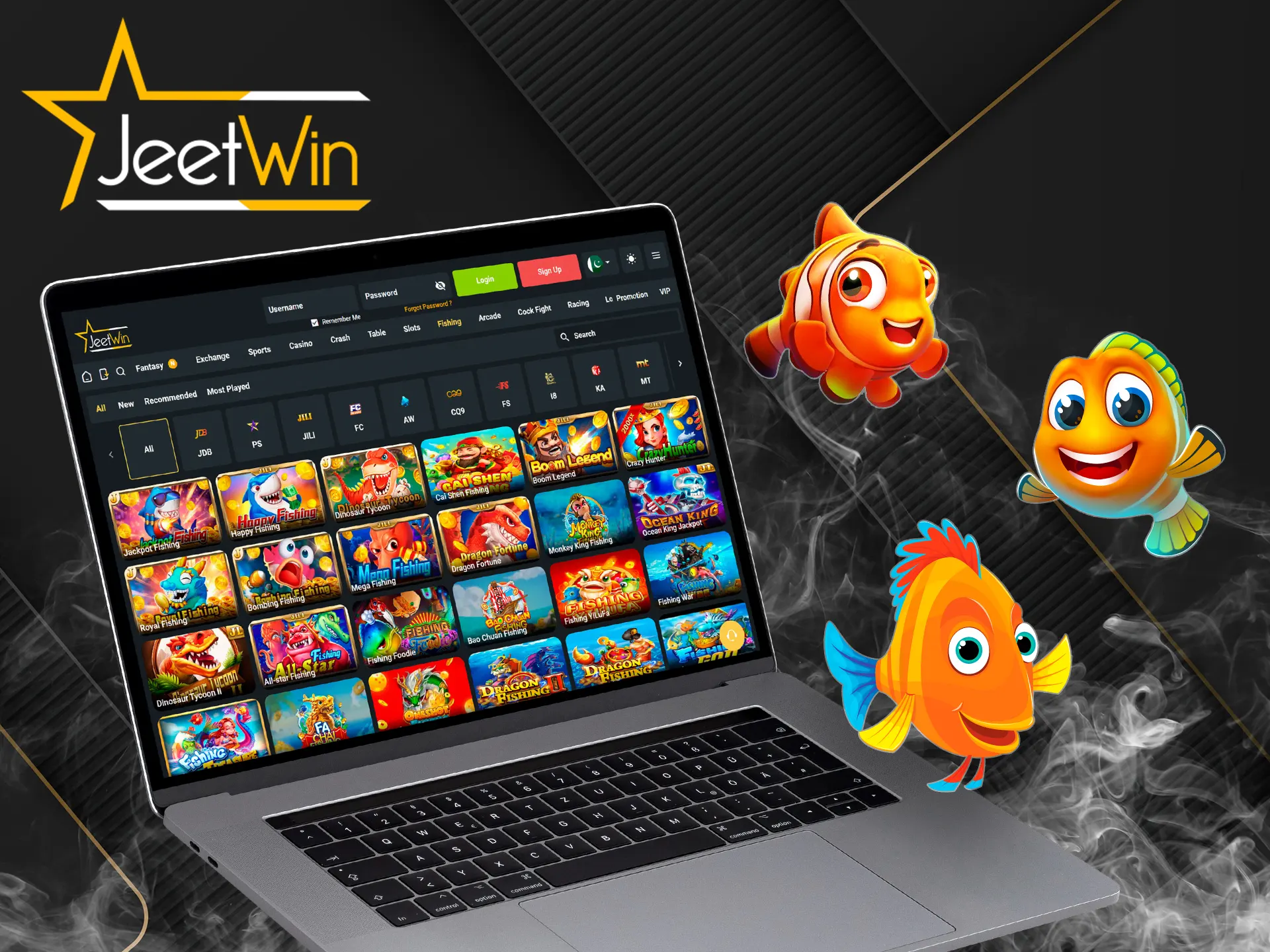 Become part of the beautiful underwater world by playing fishing games at JeetWin.