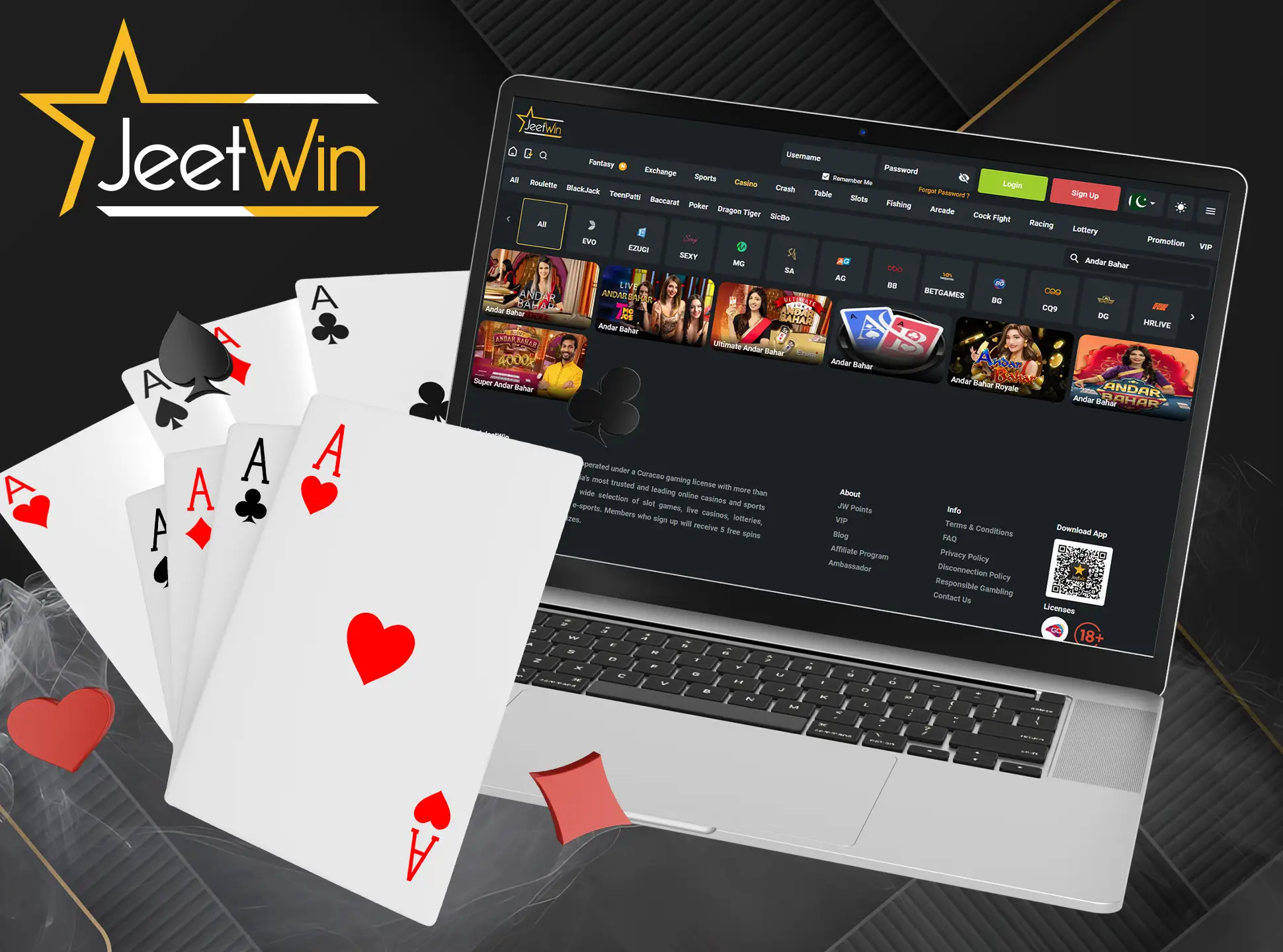 Bet in Andar Bahar card game on JeetWin to win large sums of money.