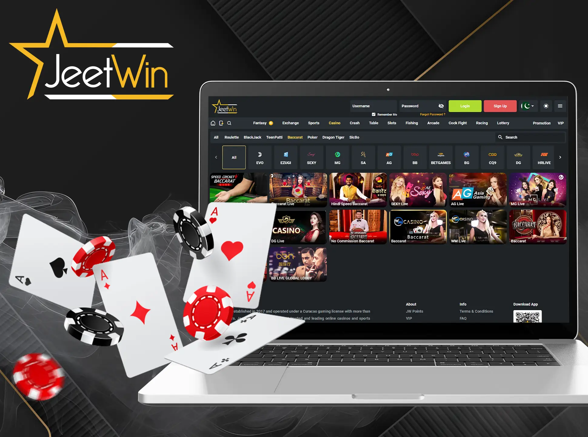 Play the card game Baccarat on the official JeetWin website.