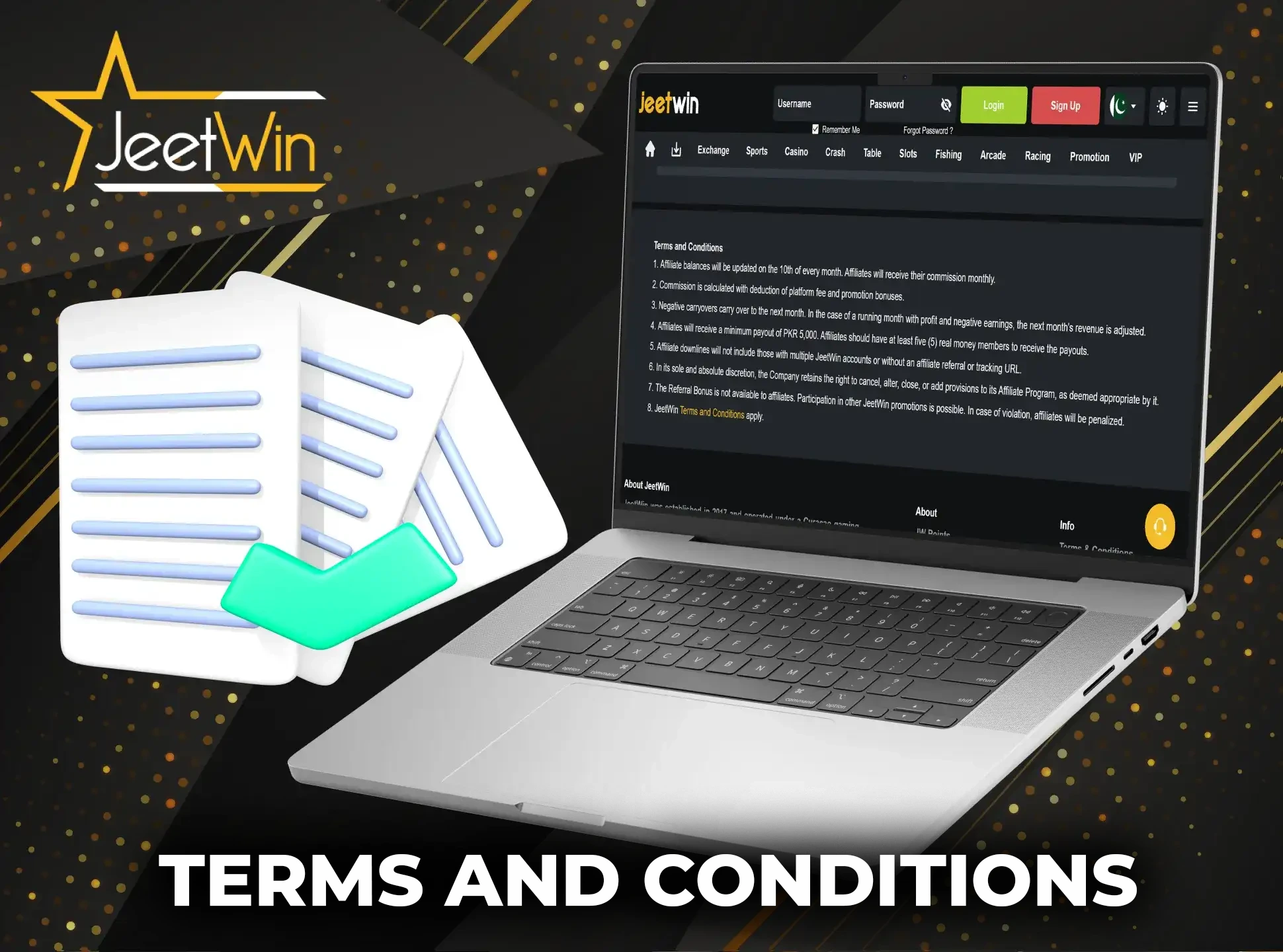 Read the terms and conditions of the JeetWin affiliate program.