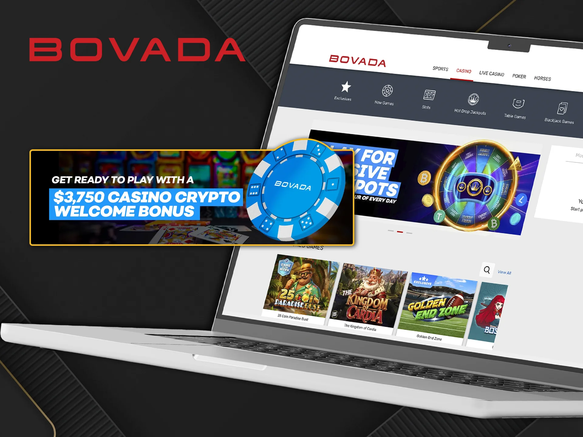 Try your luck at the best casino games on the Bovada website.